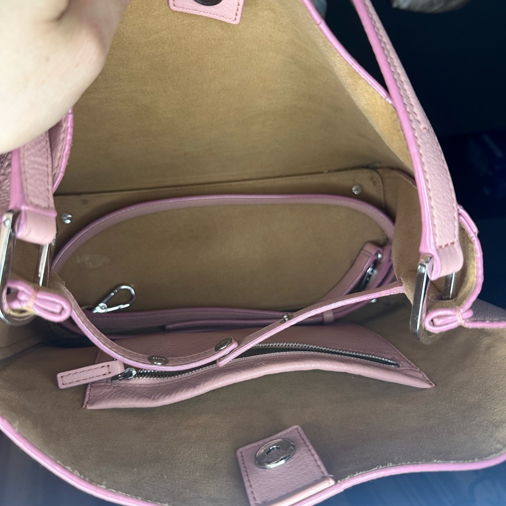 MCM Pink Embossed Leather Tote Bag - Picture 8 of 16